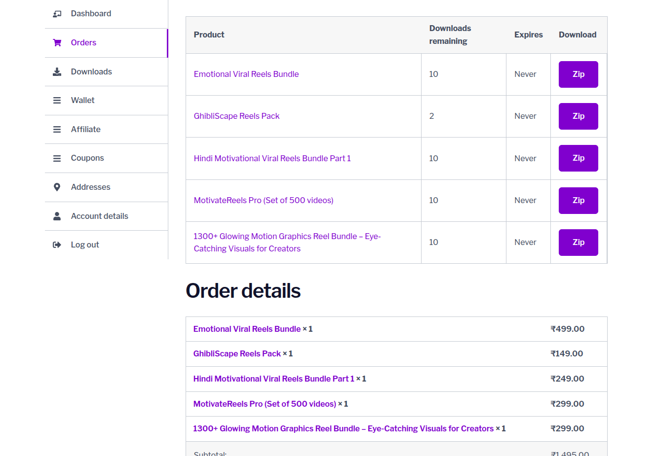 Order Confirmation